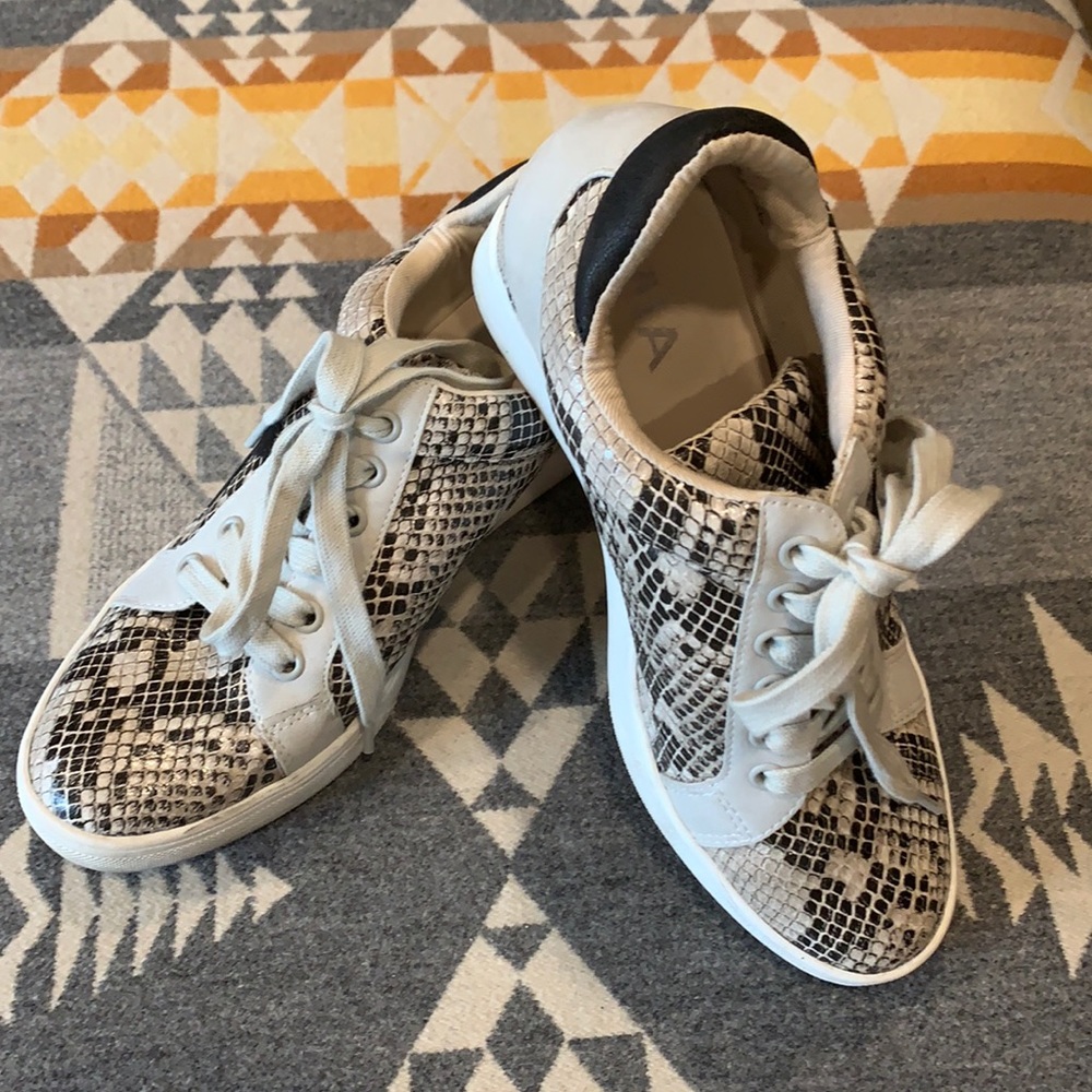 Mia snakeskin wedges